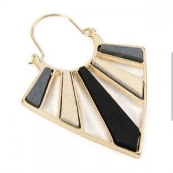 Wooden Inlay Earrings - Picture 3 of 3